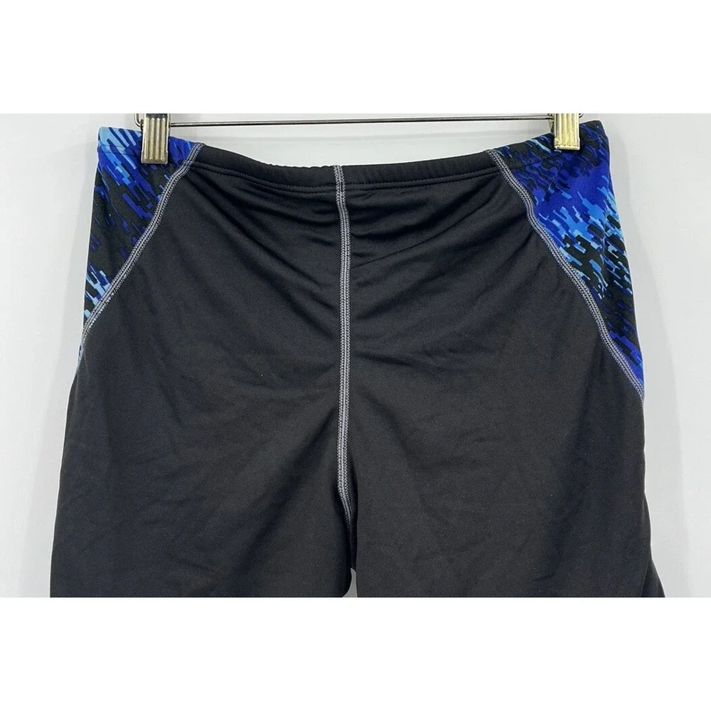 TYR Swim Shorts Jammer Men's 28 Swimsuit Black Blue Drawstring